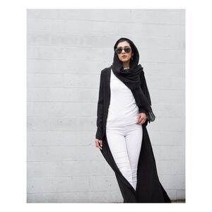 VERONA Womens Black Bell Sleeve Open Cardigan Top XS